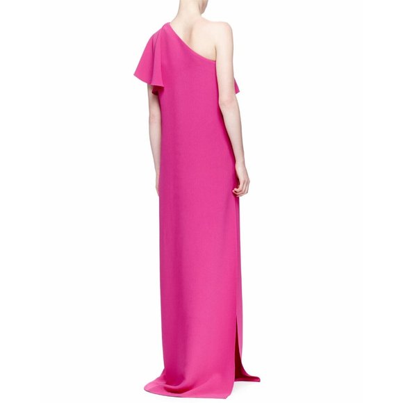 NWT $6K LANVIN FUCHSIA ASYMMETRICAL ONE-SHOULDER RUFFLE GOWN SIZE FR 38 US 8 - Picture 4 of 10